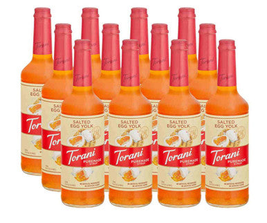 Torani Puremade Salted Egg Yolk Flavoring Syrup - 750 mL of Savory (12/Case)
