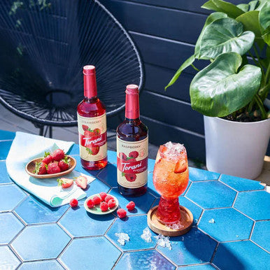 Torani Puremade Strawberry Flavoring Syrup - 750 mL of Ripe Berry (12/Case)