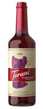 Torani Puremade Ube Natural Flavoring Syrup 750 mL Glass Bottle (12/Case)