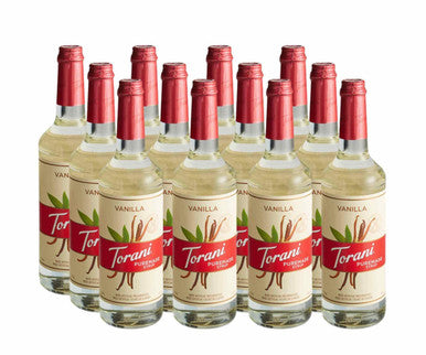 Torani Puremade Vanilla Flavoring Syrup 750 mL Glass Bottle (12/Case)