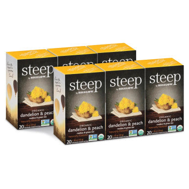 Bigelow's Steep: Organic Dandelion Peach Rooibos & Green Tea - 20-Ct (6/CASE)