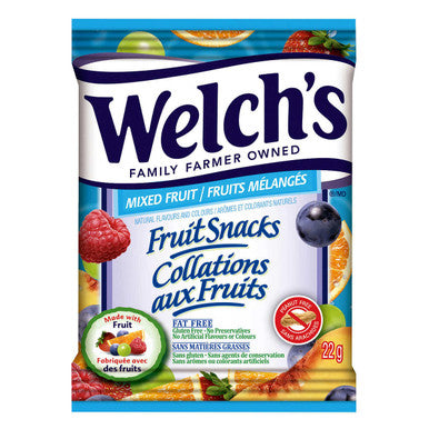 Welchâ€™s Fruit Snacks - 60 Packs Ã— 22g - Burst of Real Fruit Flavor in Every Bite
