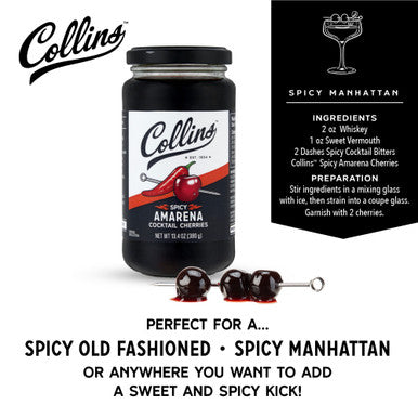 Collins Spicy Amarena Cherries,13.4oz/396ml
