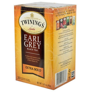 Twinings Earl Grey High-Quality Ingredients  Extra Bold Tea- 20/Box(6/CASE)