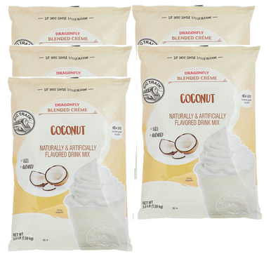 Big Train 3.5 lb. Dragonfly Coconut Blended Creme Frappe Mix  5 Packs